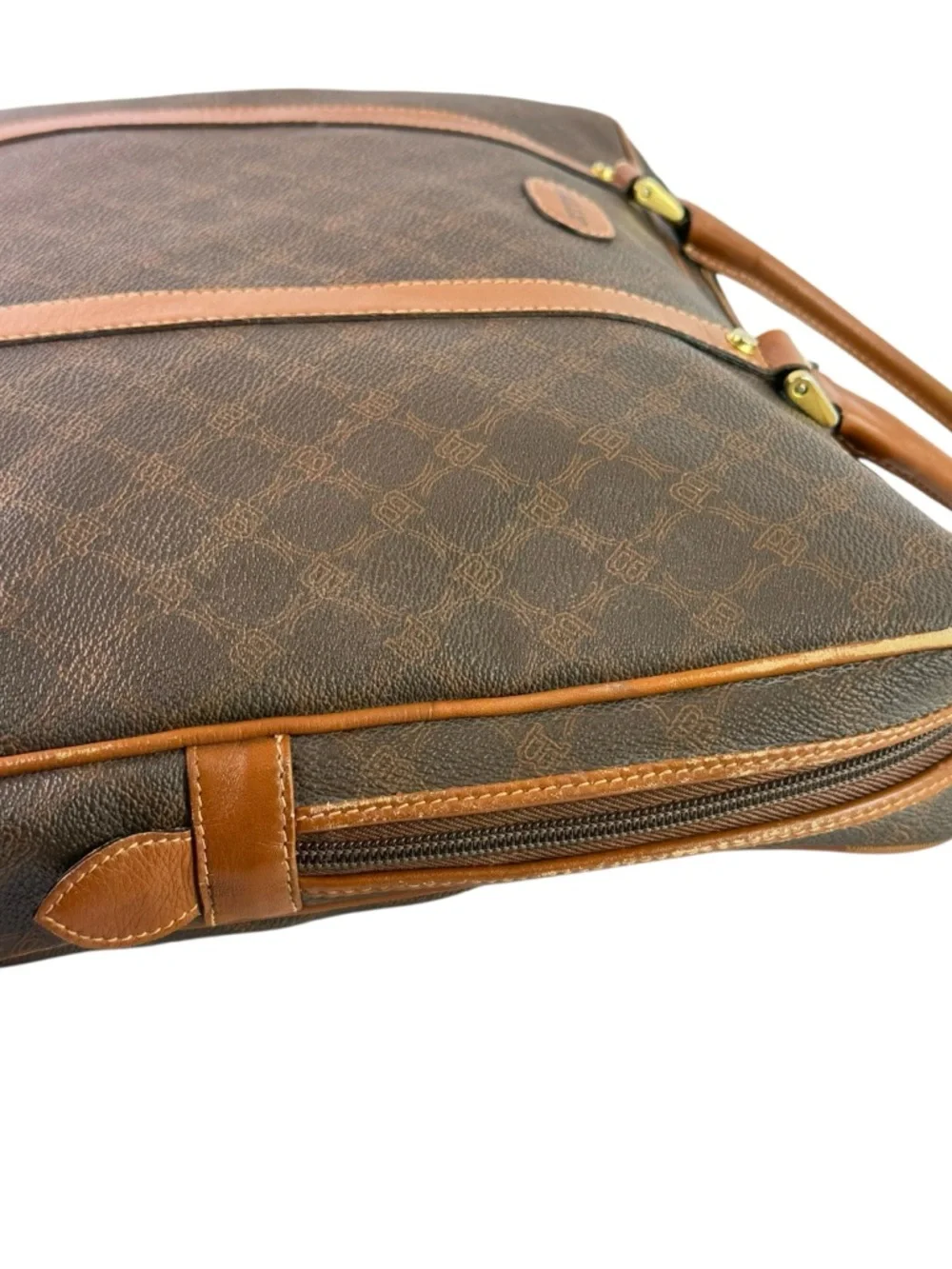 BALLY Vintage Documents Canvas Leather Briefcase Made in Italy